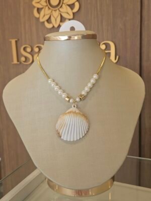 Colar Concha e Perolas