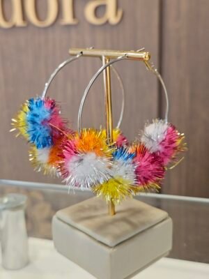 Argola carnaval pom pom