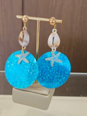 Brinco carnaval azul concha