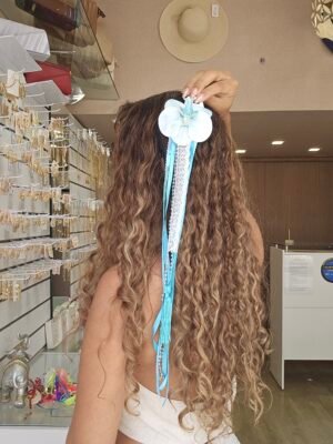 Acessório cabelo branco/azul