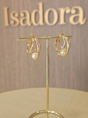 Argola aro com perola