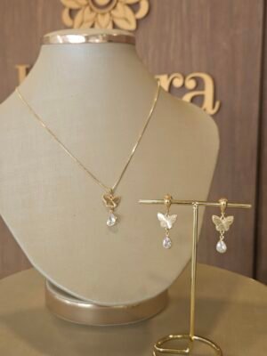 Conjunto borboleta com zirconia