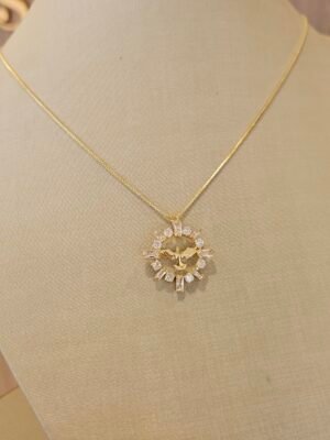 Colar Espirito Santo  909 Folheado ouro 18k