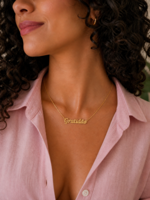 Colar Gratidao 413 Folheado a ouro 18k