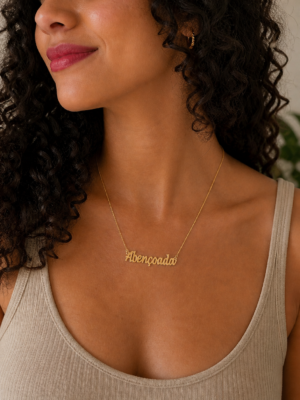 Colar Abençoada 412 Folheado a ouro 18k