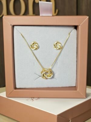 Conjunto No luxo Folheado a ouro 18k